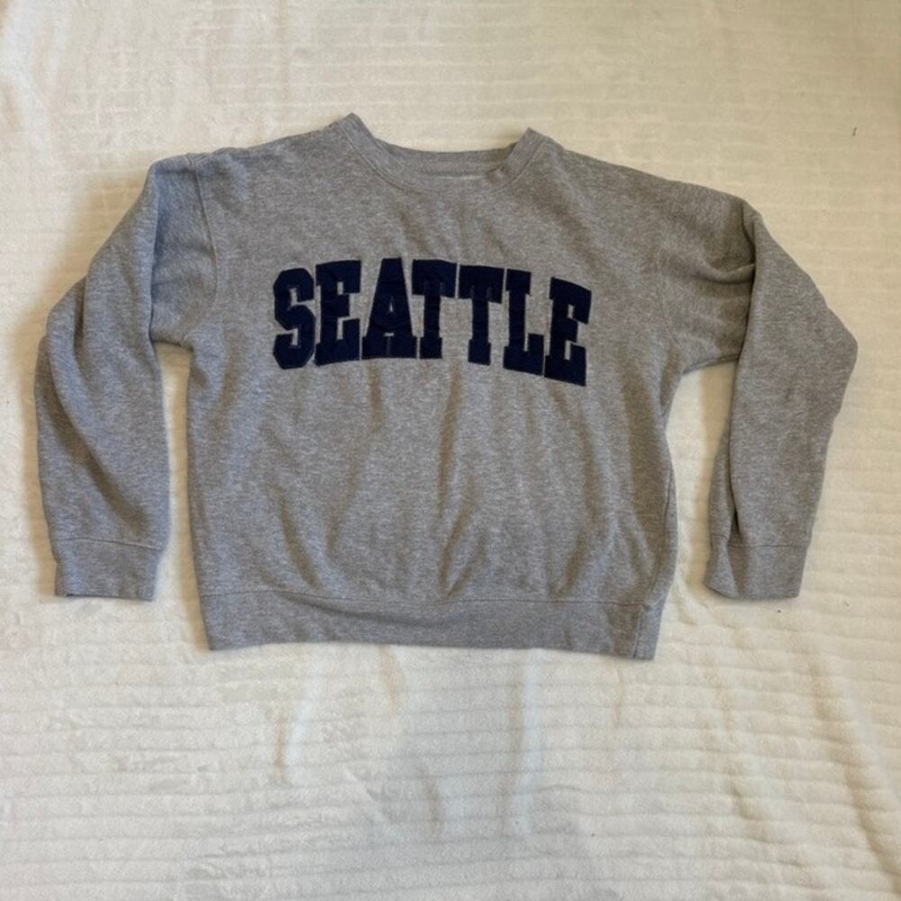 Seattle Gray Collegiate Crewneck Sweatshirt Medium